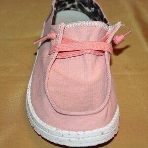 Hey Dude Wendy Slip- On Stretch Canvas Loafers In Guava